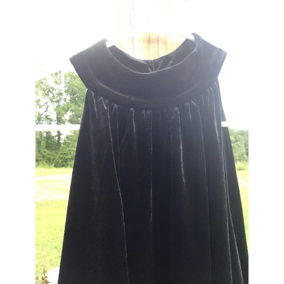 French connection womens turtleneck Bandana top size S NEW blouse velvet black - Picture 3 of 10